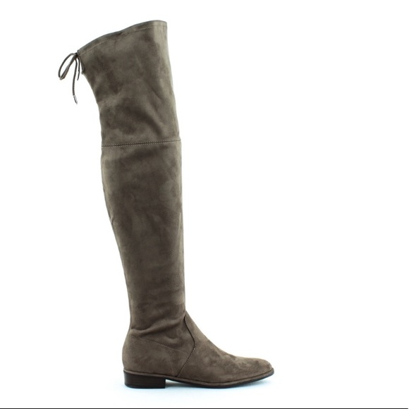 Marc Fisher Humor Over The Knee Boots Taupe Fabric - Picture 2 of 9